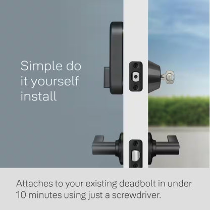 Apartment Smart Door Lock with Wi-Fi and Fingerprint Keypad Access, Black Suede