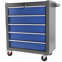 Rolling Tool Chest Built to Organize, 5 Drawer Steel, Ball Bearing Slides, Locking Wheels