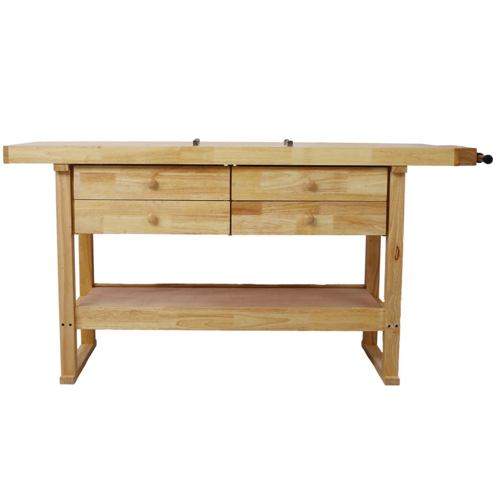 60In Workbench with 4 Drawers Wooden Workbench for Garage Workshop and Home
