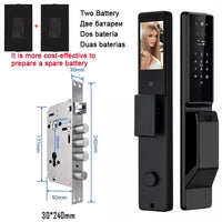 Alexa Voice Control Smart Door Lock Tuya APP 3D Face Recognition Electronic Digital Smart Door Lock with Camera