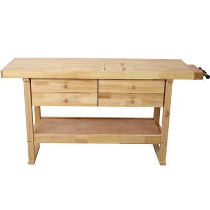 60In Workbench with 4 Drawers Wooden Workbench for Garage Workshop and Home