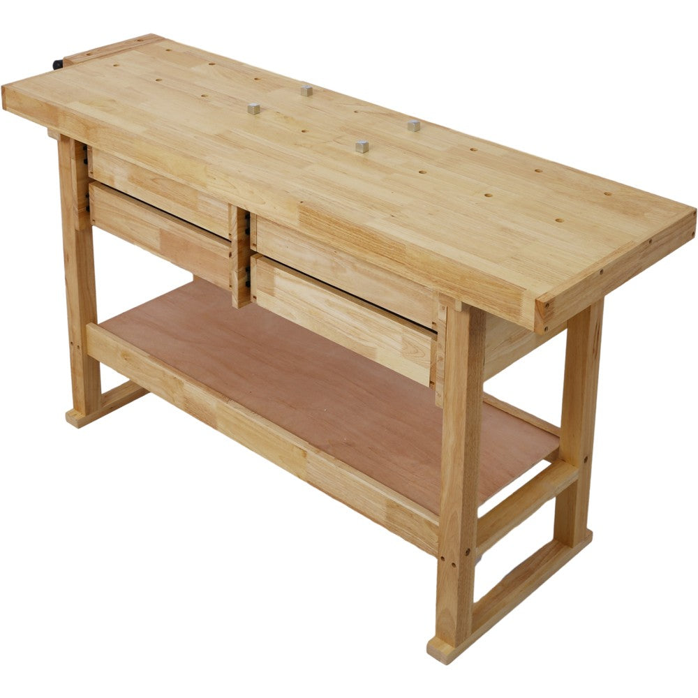 60In Workbench with 4 Drawers Wooden Workbench for Garage Workshop and Home