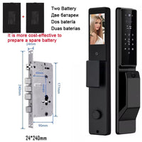 Alexa Voice Control Smart Door Lock Tuya APP 3D Face Recognition Electronic Digital Smart Door Lock with Camera