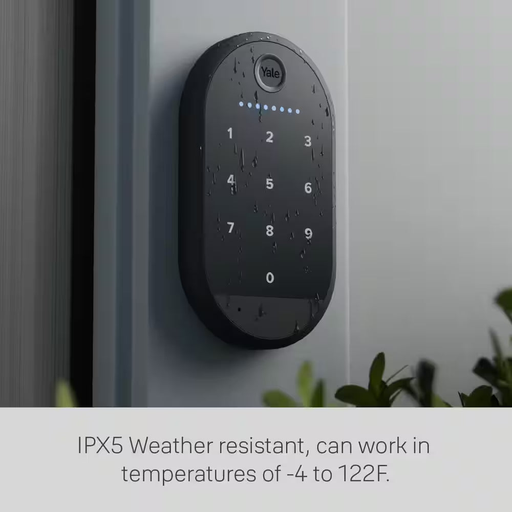 Apartment Smart Door Lock with Wi-Fi and Fingerprint Keypad Access, Black Suede