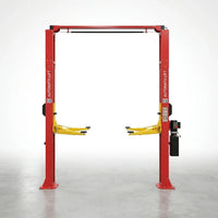 Two Post Car Lift Built to Handle 12000 lbs, Extra Height Design, Dual Hydraulic Chain Drive, 70 Inch Lift — Studio Shot